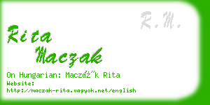 rita maczak business card